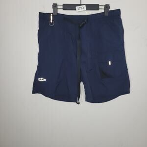 Eddie Bauer Nylon Men Shorts Size Medium Lined Blue Belted Hiking UPF Read